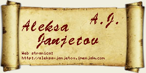 Aleksa Janjetov vizit kartica